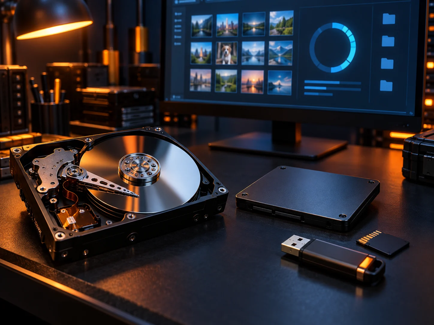Hard disk, SSD, USB bellek ve veri kurtarma ekranı